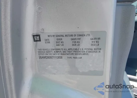 2007 Buick Lacrosse Cx z USA, uszkodzony, nr VIN 2G4WC582671113658